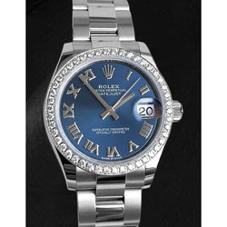 Rolex Datejust 31 Blau Römisch Oyster Edelstahl Damenuhr