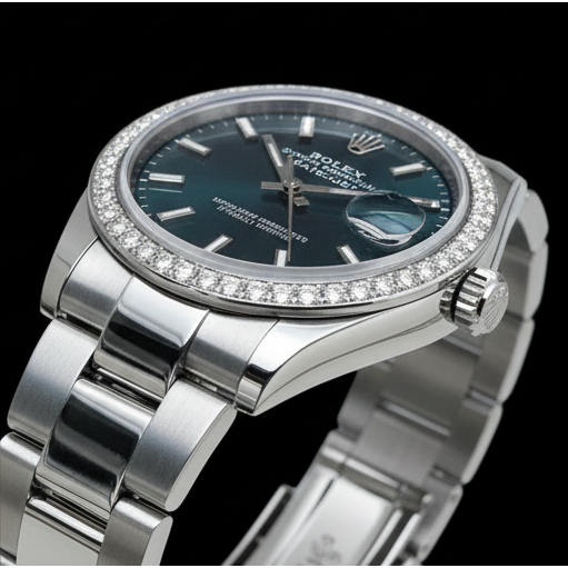 Rolex Datejust 31 Diamant-Mintgrün-Edelstahl-Damenuhr
