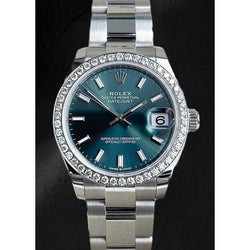 Rolex Datejust 31 Diamant-Mintgrün-Edelstahl-Damenuhr