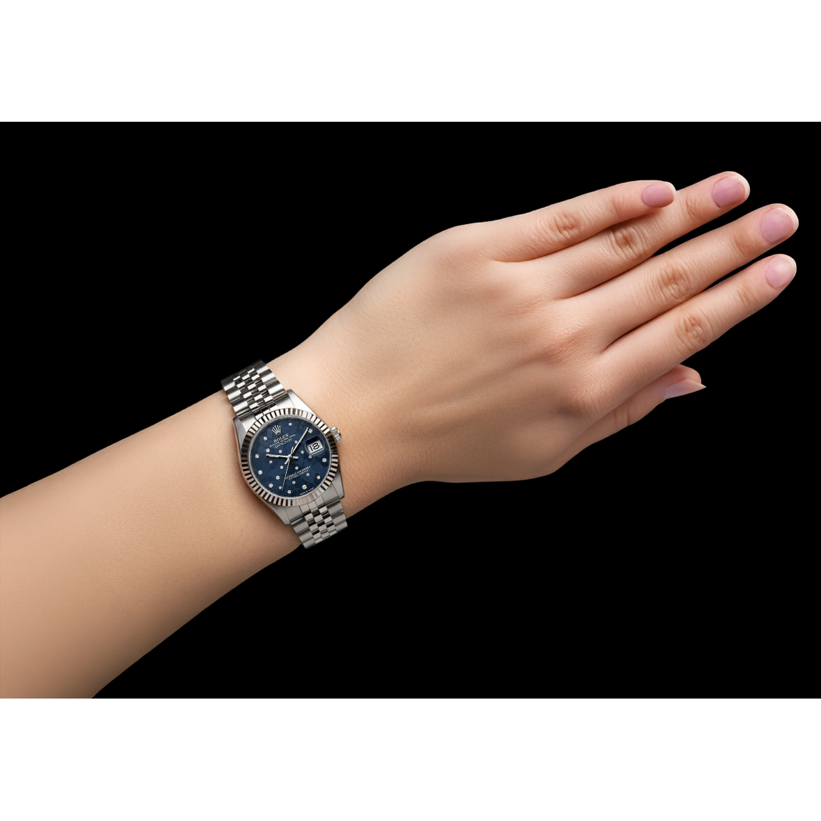 Rolex Datejust 31 Jubilee Blau Diamant Edelstahl Damenuhr P4