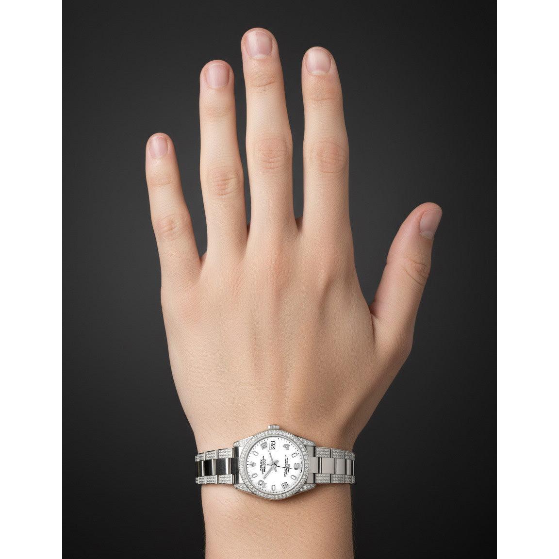 Naturreiner Edler Diamant Rolex Karat Stainless Steel – Draufsicht