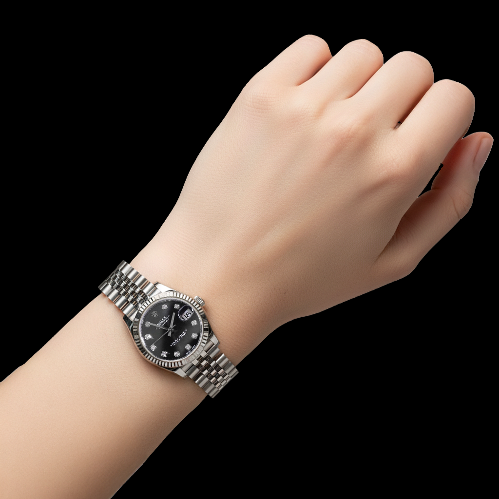 Rolex Datejust 31 mm Diamant Dot Jubilee Damenuhr aus Edelstahl P4