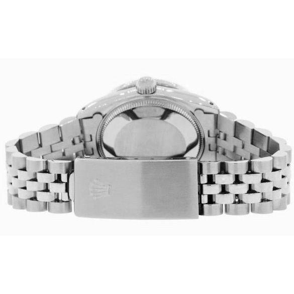 Rolex Datejust 31 mm Edelstahluhr mit lachsfarbenem Diamant-Zifferblatt und Lünette