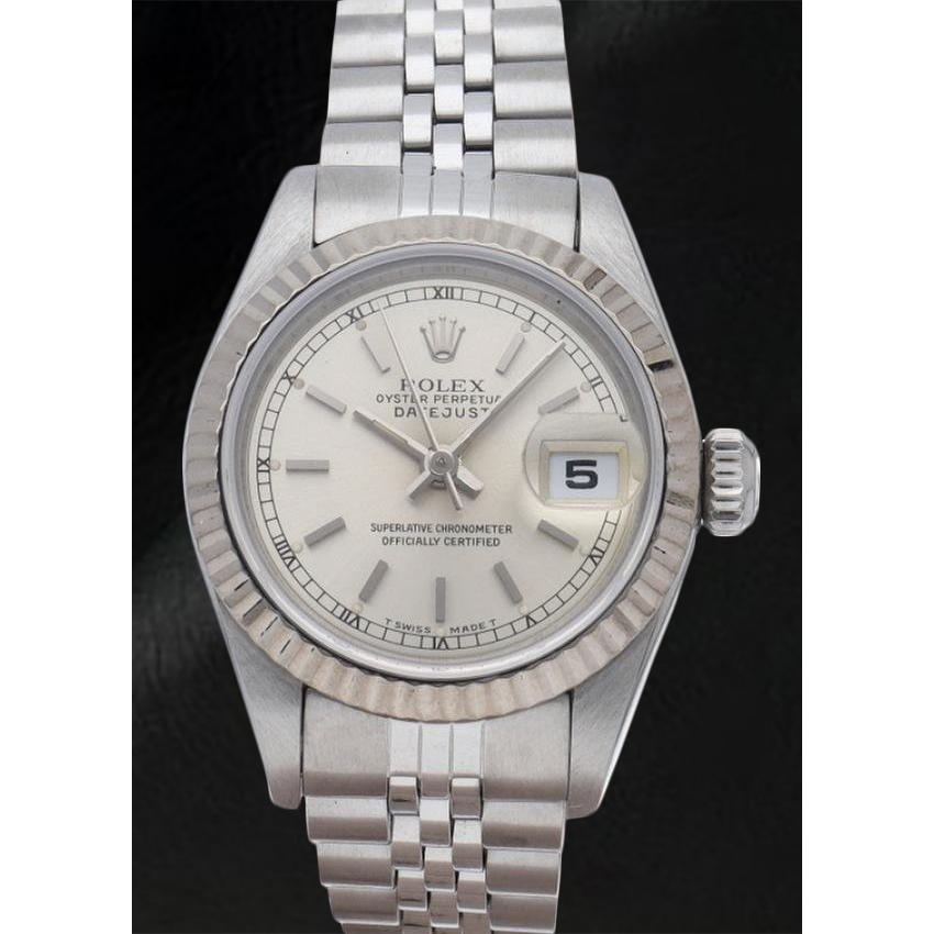 Rolex Datejust 31 mm Edelstahluhr mit silbernem Zifferblatt
