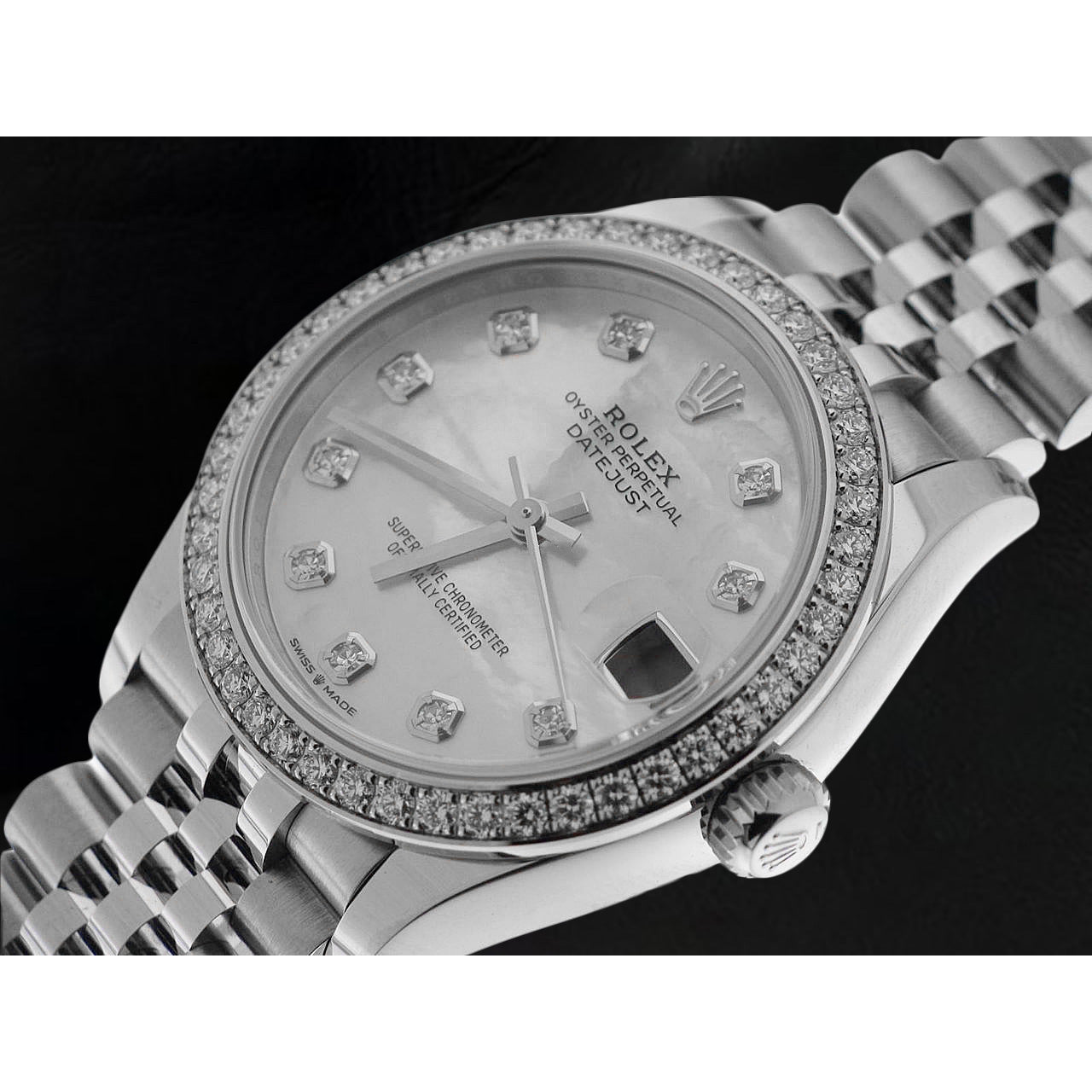 Edelstahl mit Perlmutt Rolex