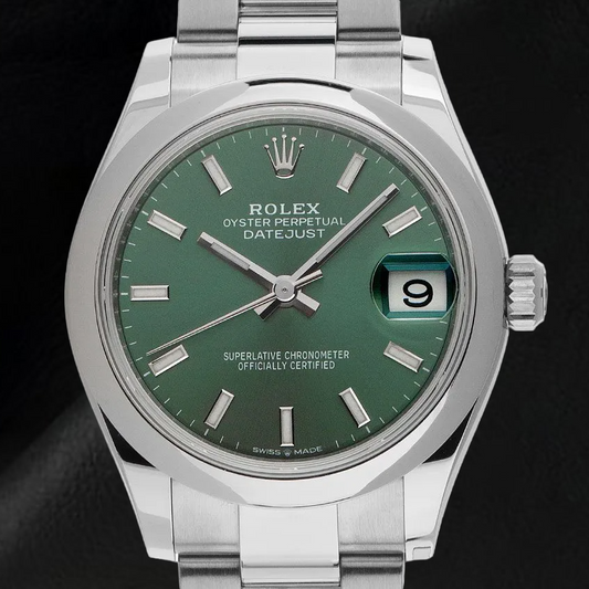 Rolex Datejust 31 mm Mintgrün-Leuchtzifferblatt aus Edelstahl
