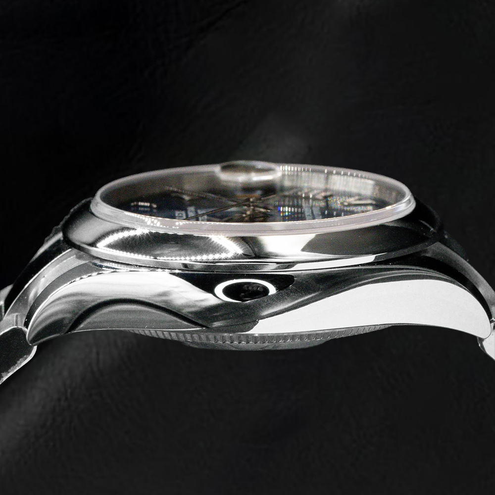 Rolex Datejust 31 mm blaue Damenuhr mit römischem Zifferblatt aus Edelstahl