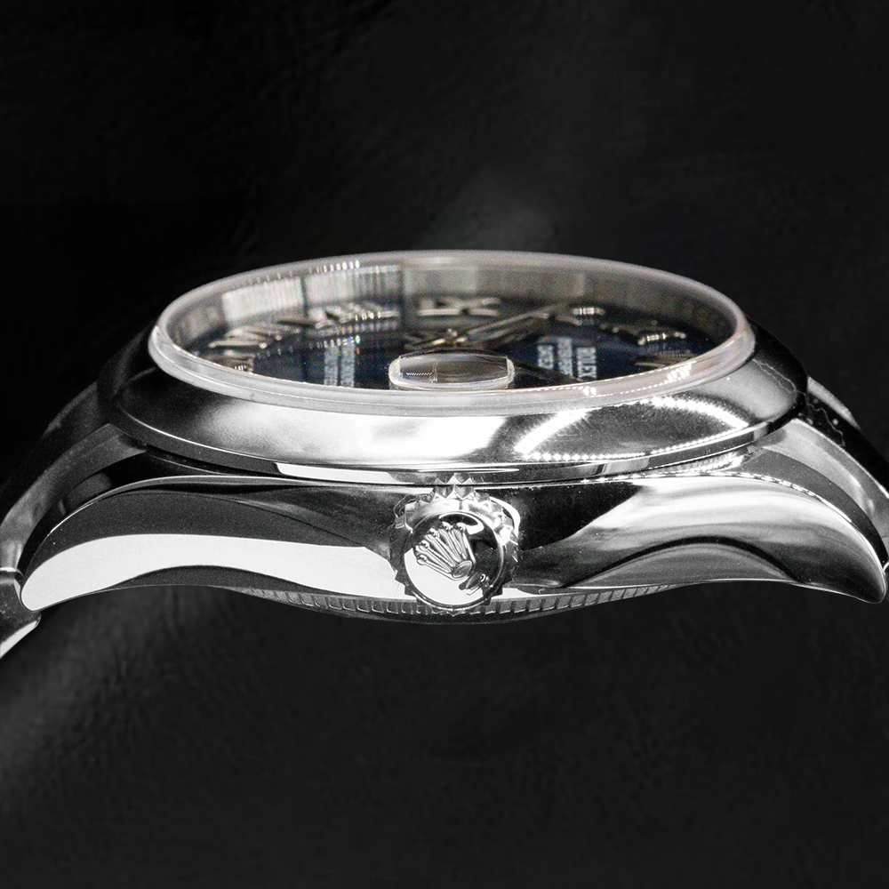 Rolex Datejust 31 mm blaue Damenuhr mit römischem Zifferblatt aus Edelstahl