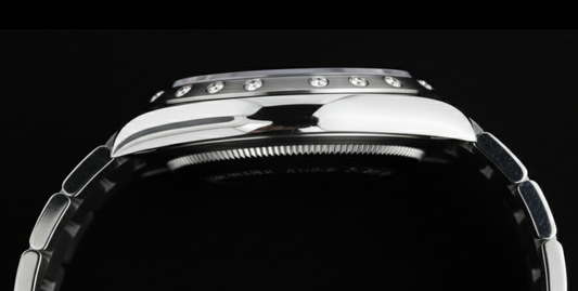 Rolex Datejust 31 mm schwarze römische Diamant-Damenuhr aus Edelstahl