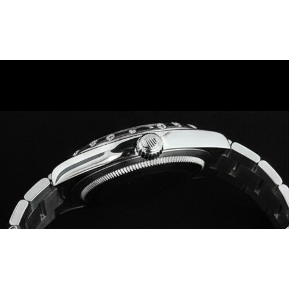 Rolex Datejust 31 mm schwarze römische Diamant-Damenuhr aus Edelstahl