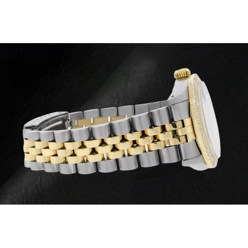 Rolex Datejust – 31 mm – zweifarbige Uhr mit rosa Perlmutt-Diamant-Zifferblatt