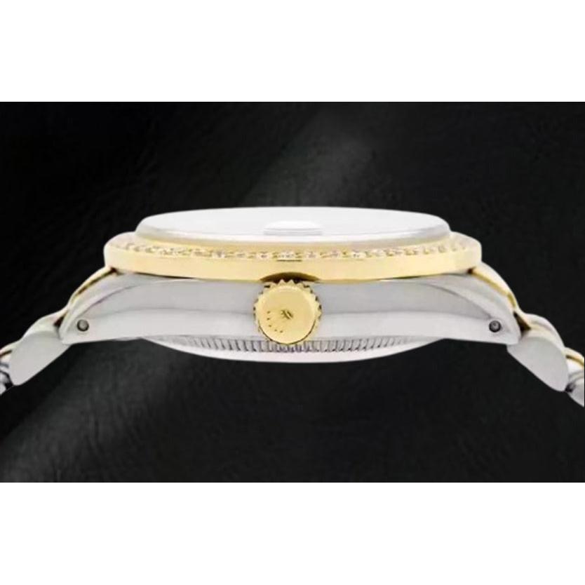 Rolex Datejust – 31 mm – zweifarbige Uhr mit rosa Perlmutt-Diamant-Zifferblatt