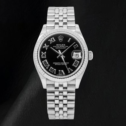 Rolex Datejust 31 mm 278274 Uhr aus Edelstahl mit schwarzem römischem Zifferblatt