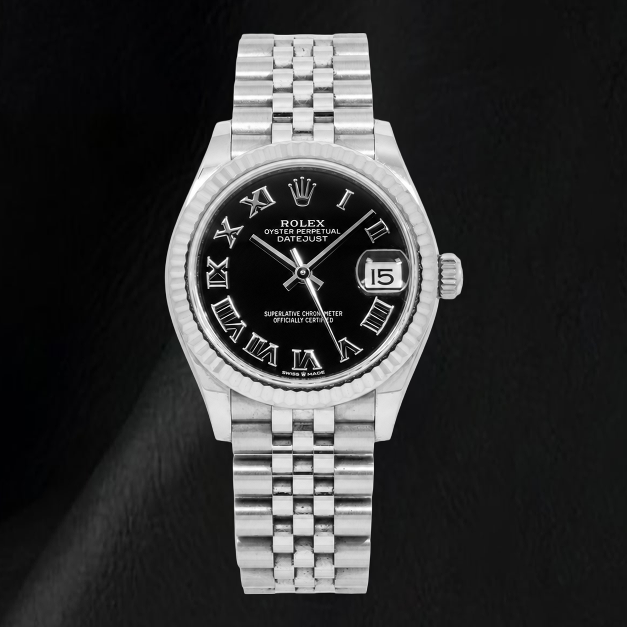 Rolex Datejust 31 mm 278274 Uhr aus Edelstahl mit schwarzem römischem Zifferblatt
