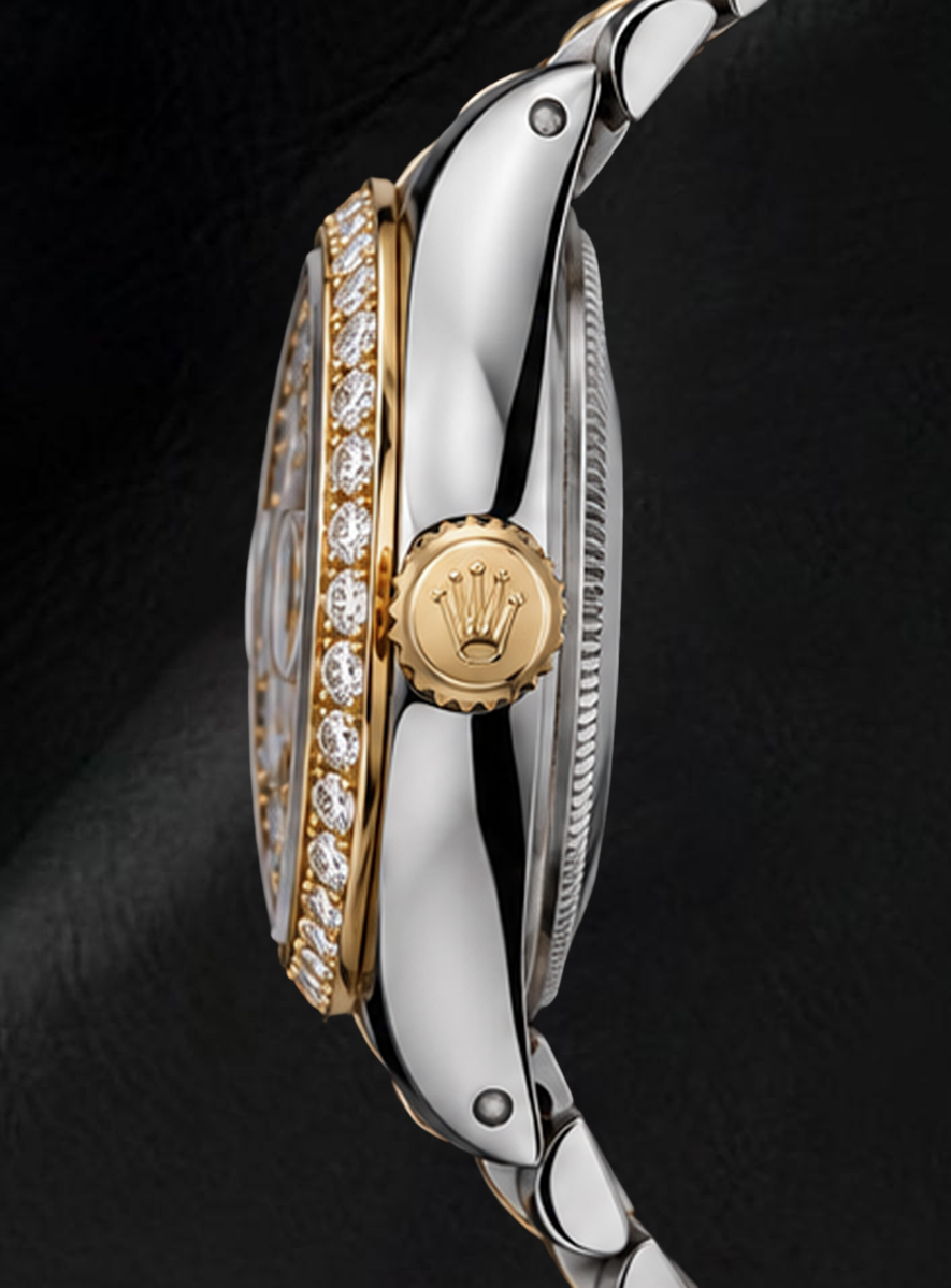 Rolex Datejust 31 mm 68273 rosa Perlmutt-Diamantzifferblatt Bicolor Uhr