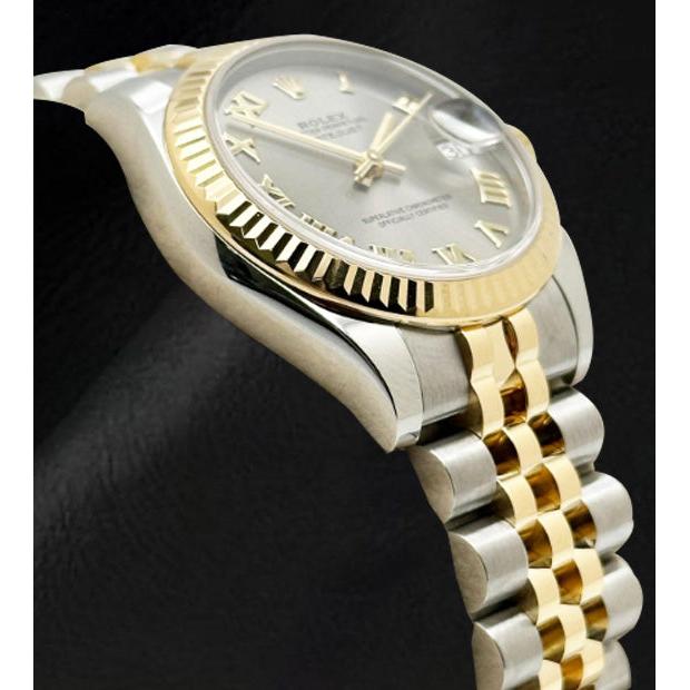 Rolex Two Tone mit Edelstein – Schrägansicht