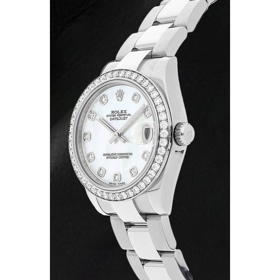 Authentischer Zuchtperle Rolex Karat Sterling Silver – Frontansicht