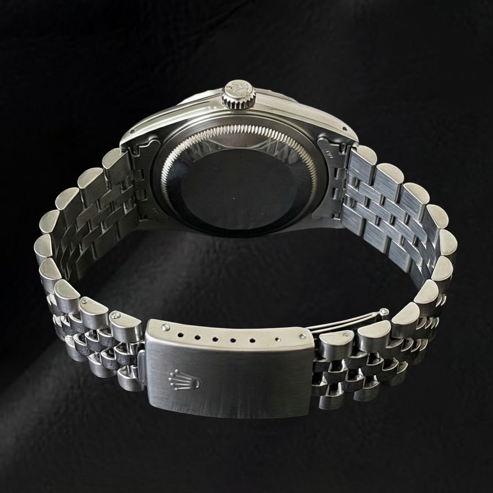 Rolex Datejust 36 mm Edelstahluhr mit blauem Stabzifferblatt