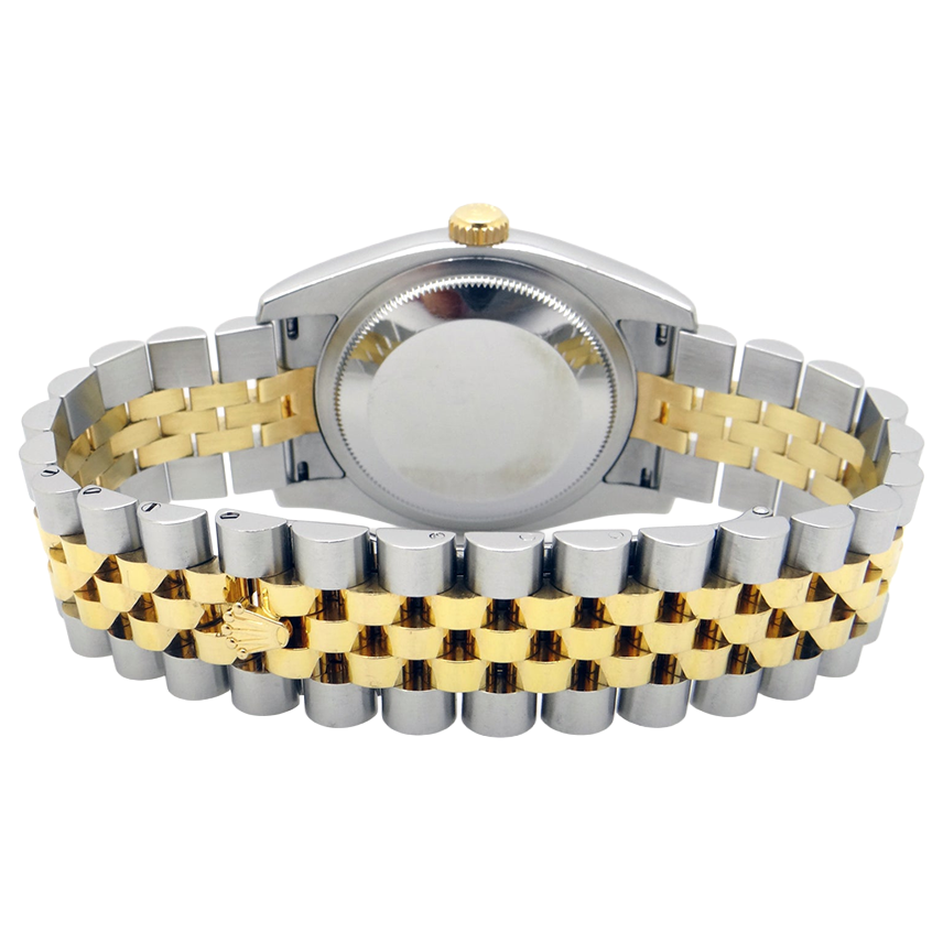 Rolex Datejust 36 mm Herrenuhr, Diamant-Zifferblatt, geriffelte Lünette, SCHNELLES EINSTELLEN