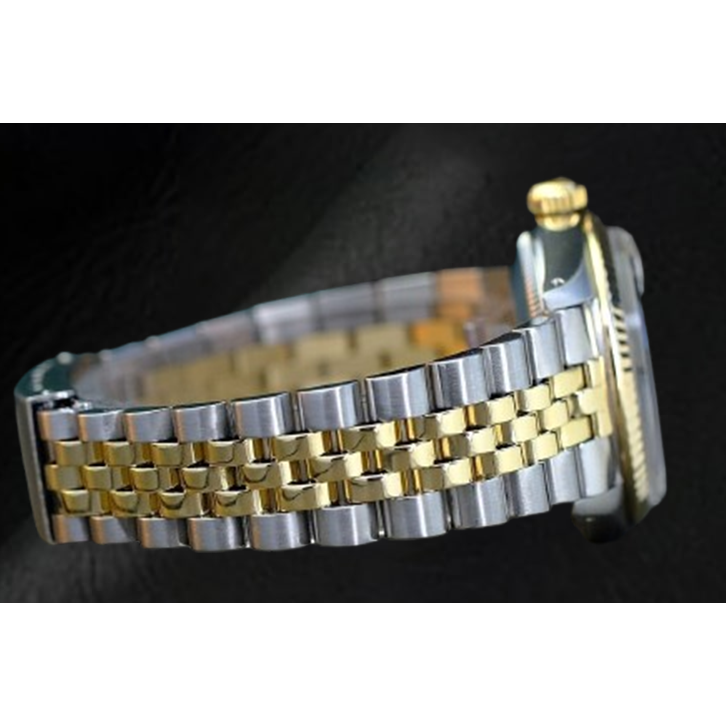 Rolex Datejust 36 mm, zweifarbige Uhr mit silbernem römischen Zifferblatt