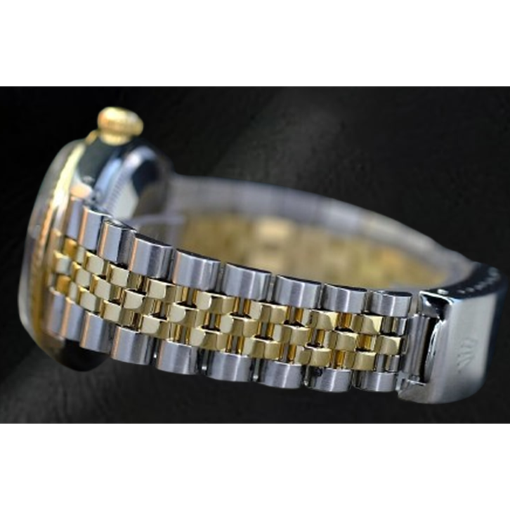Rolex Datejust 36 mm, zweifarbige Uhr mit silbernem römischen Zifferblatt