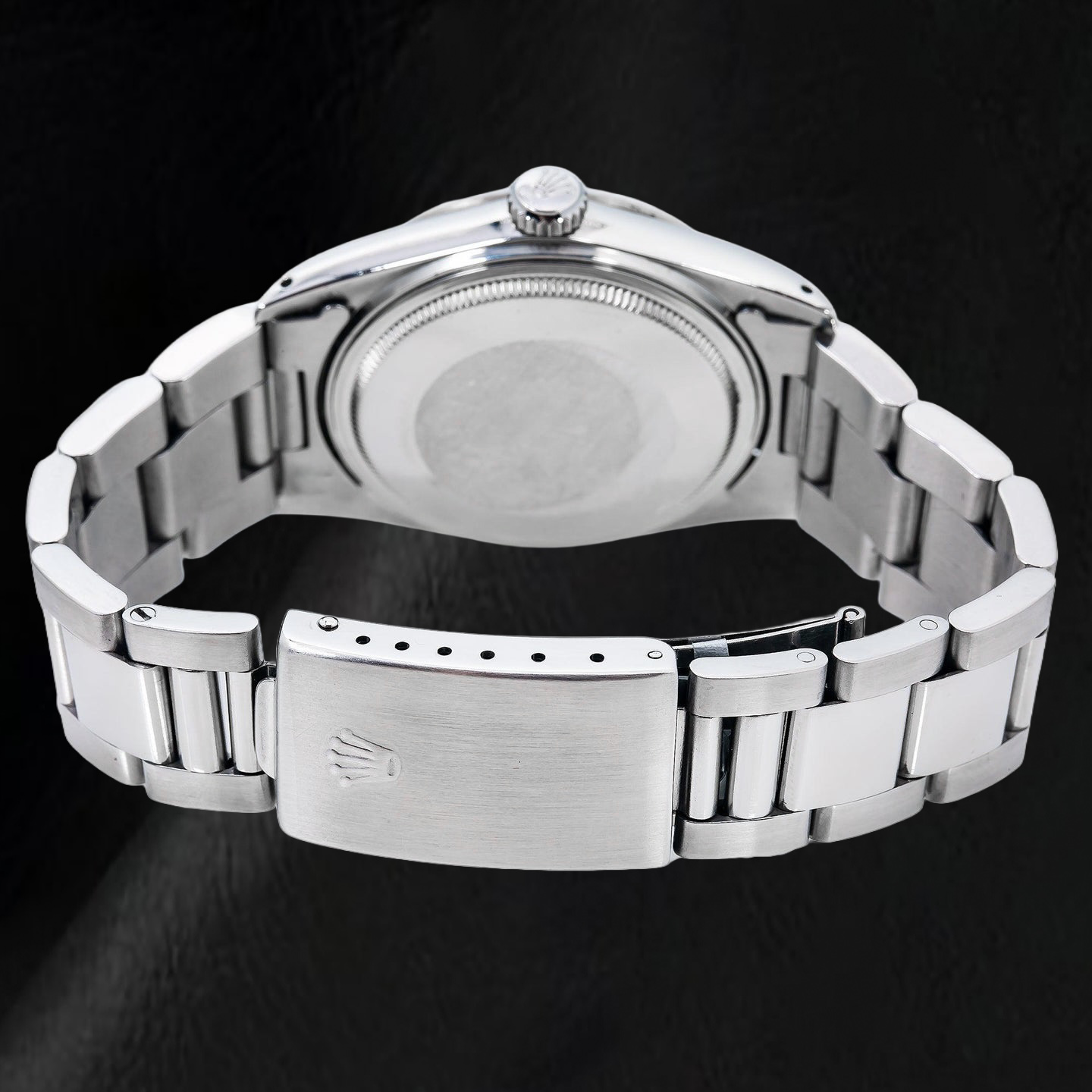 Rolex Datejust 36 mm Edelstahl-Uhr, schwarzes Zifferblatt mit Stabindizes, Oyster-Armband