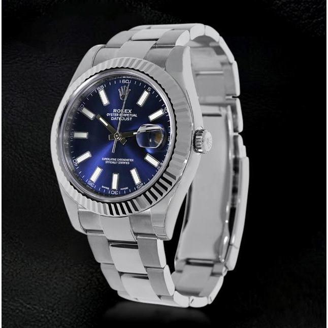 Rolex Datejust Herrenuhr mit blauem Zifferblatt