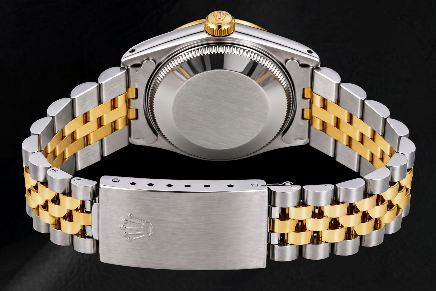Rolex Datejust 6824 31 mm Bicolor-Uhr, Champagner-Zifferblatt mit Stabindizes