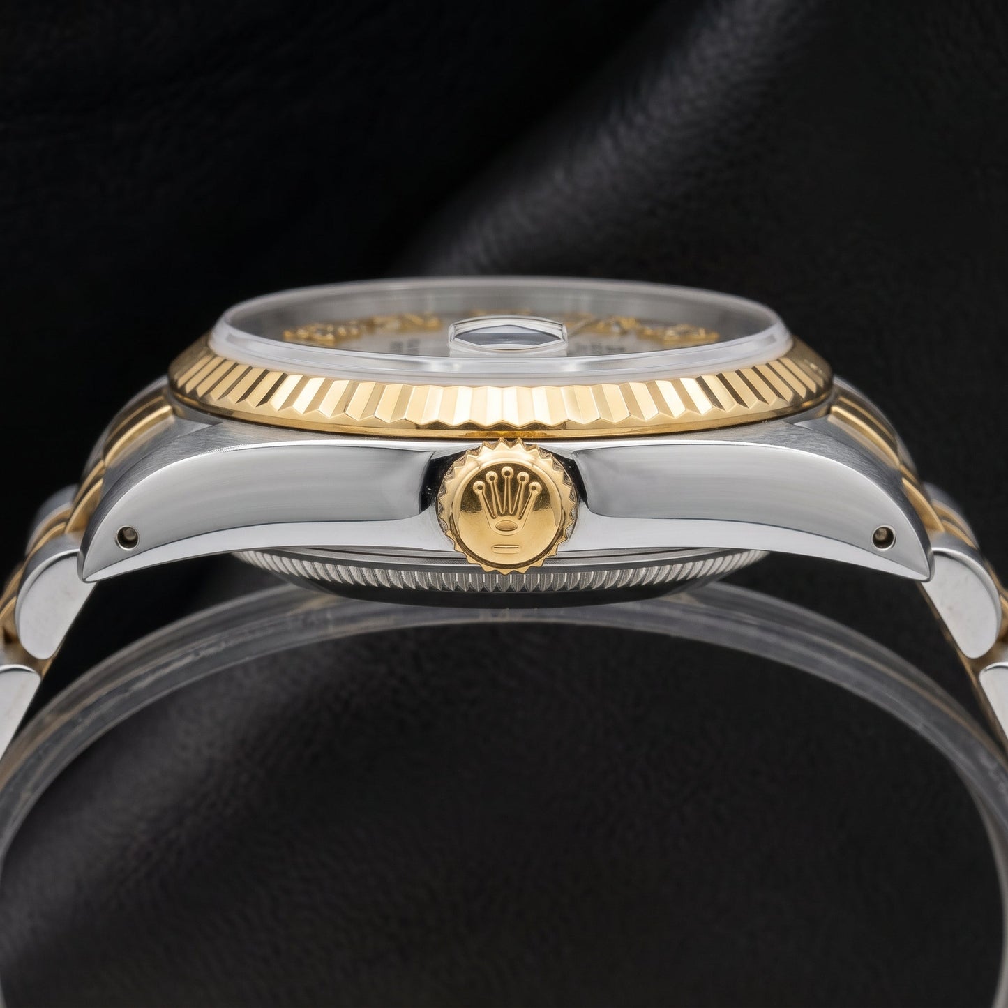 Rolex Datejust 6824 31 mm Uhr mit weißem Perlmutt-Diamantzifferblatt, römischen Ziffern und Bicolor Jubilé-Armband