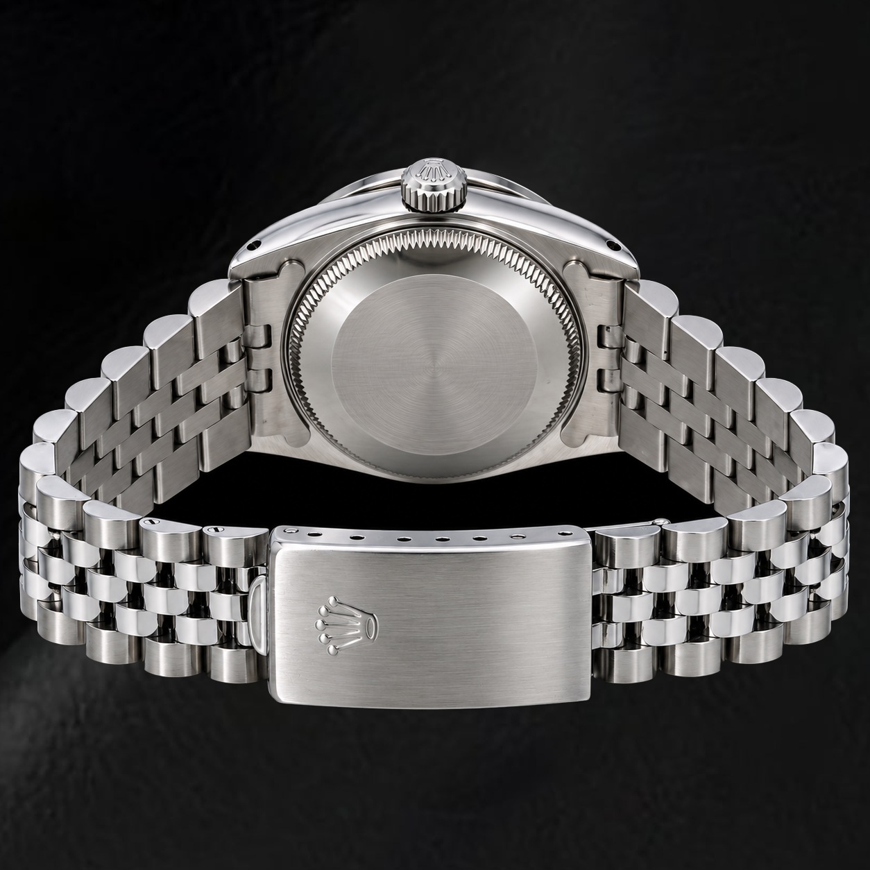 Rolex Datejust 68274 31 mm Armbanduhr aus Edelstahl mit schwarzem Diamantzifferblatt