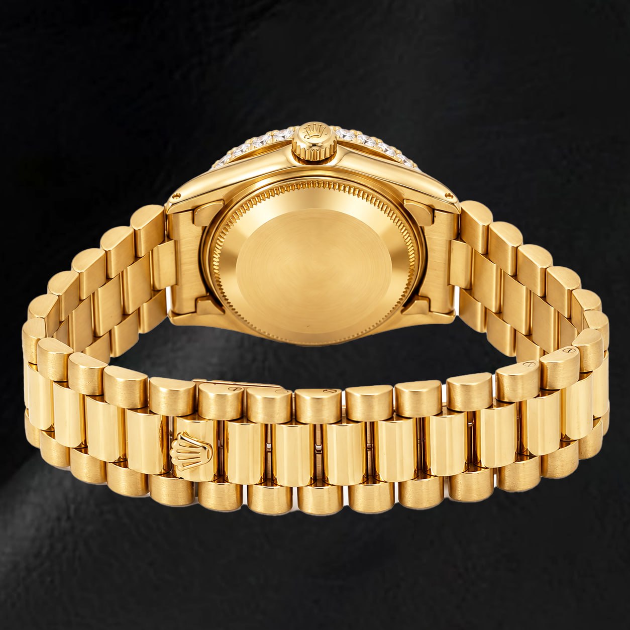 Rolex Datejust 6827 31 mm Gelbgold Uhr mit weißem Perlmutt-Diamantzifferblatt