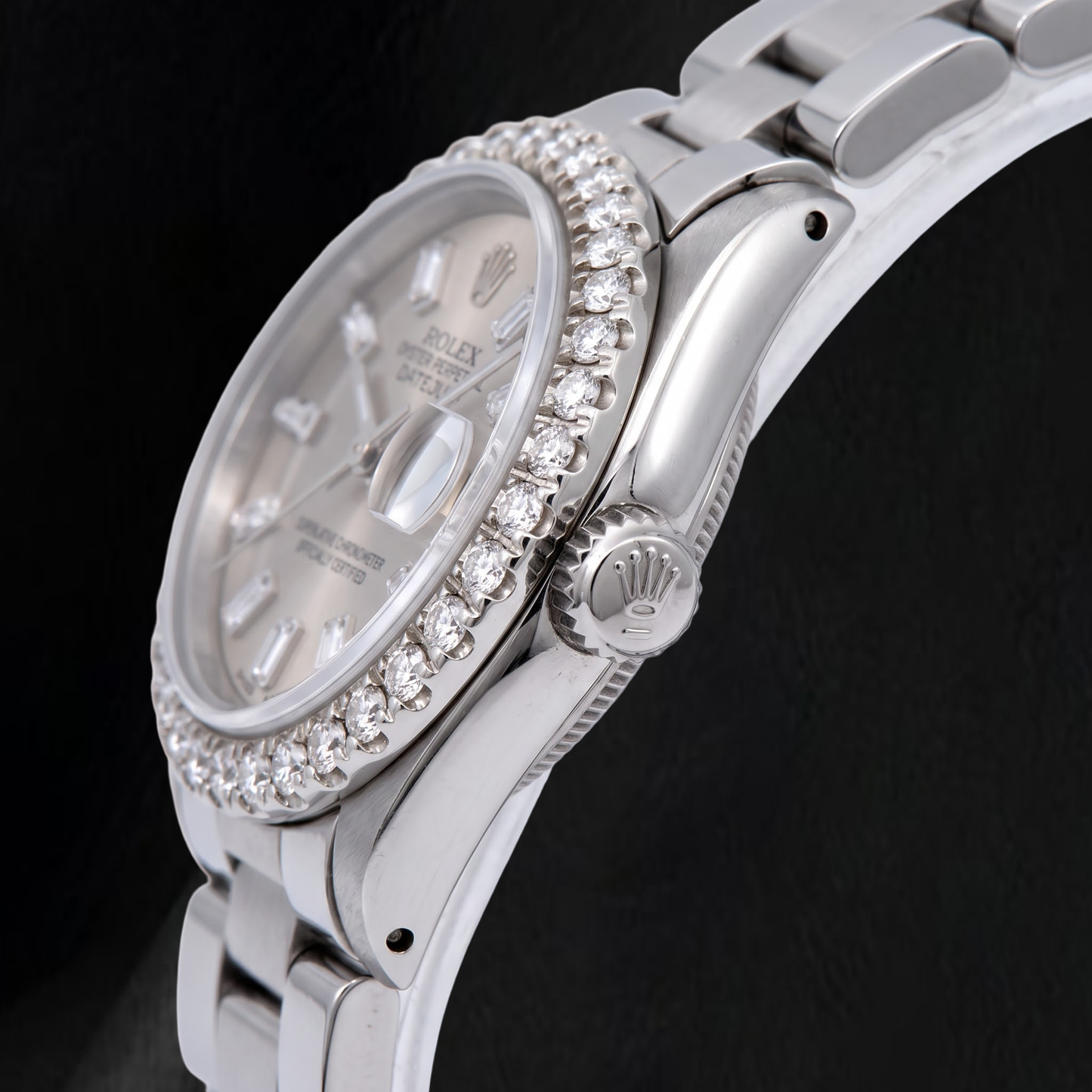 Rolex Datejust 69160 26 mm Grau Diamant Edelstahl Uhr