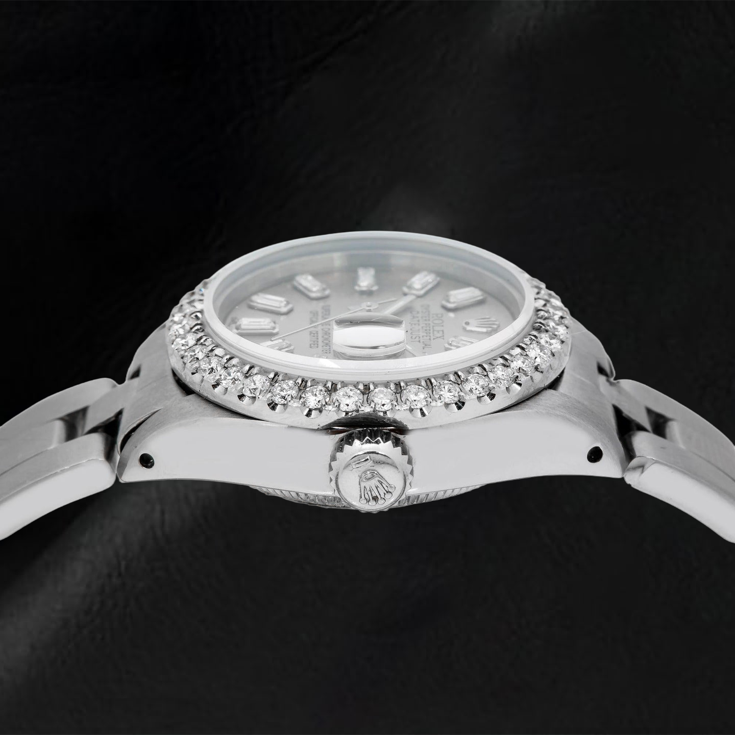 Rolex Datejust 69160 26 mm Grau Diamant Edelstahl Uhr