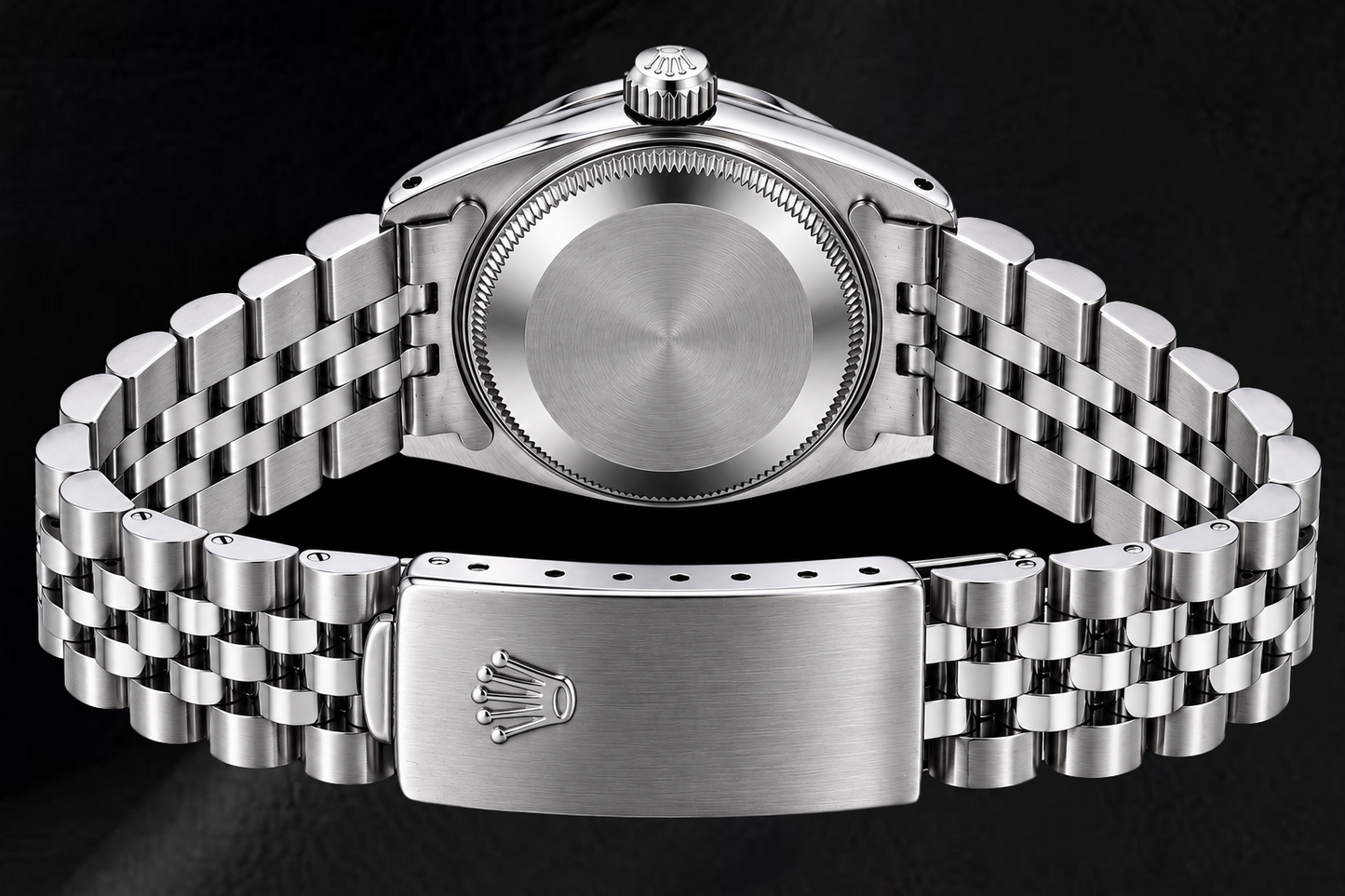 Rolex Datejust 6916 26 mm Edelstahluhr mit schwarzem Diamantzifferblatt mit Diamantkranz