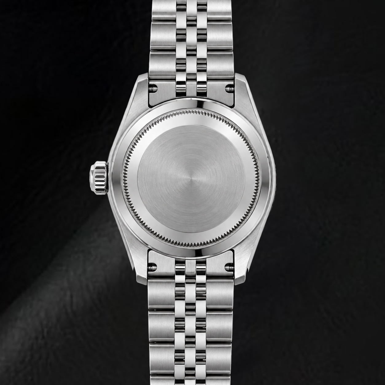 Rolex Datejust 6916 26 mm Edelstahluhr mit schwarzem Diamantzifferblatt mit Diamantkranz