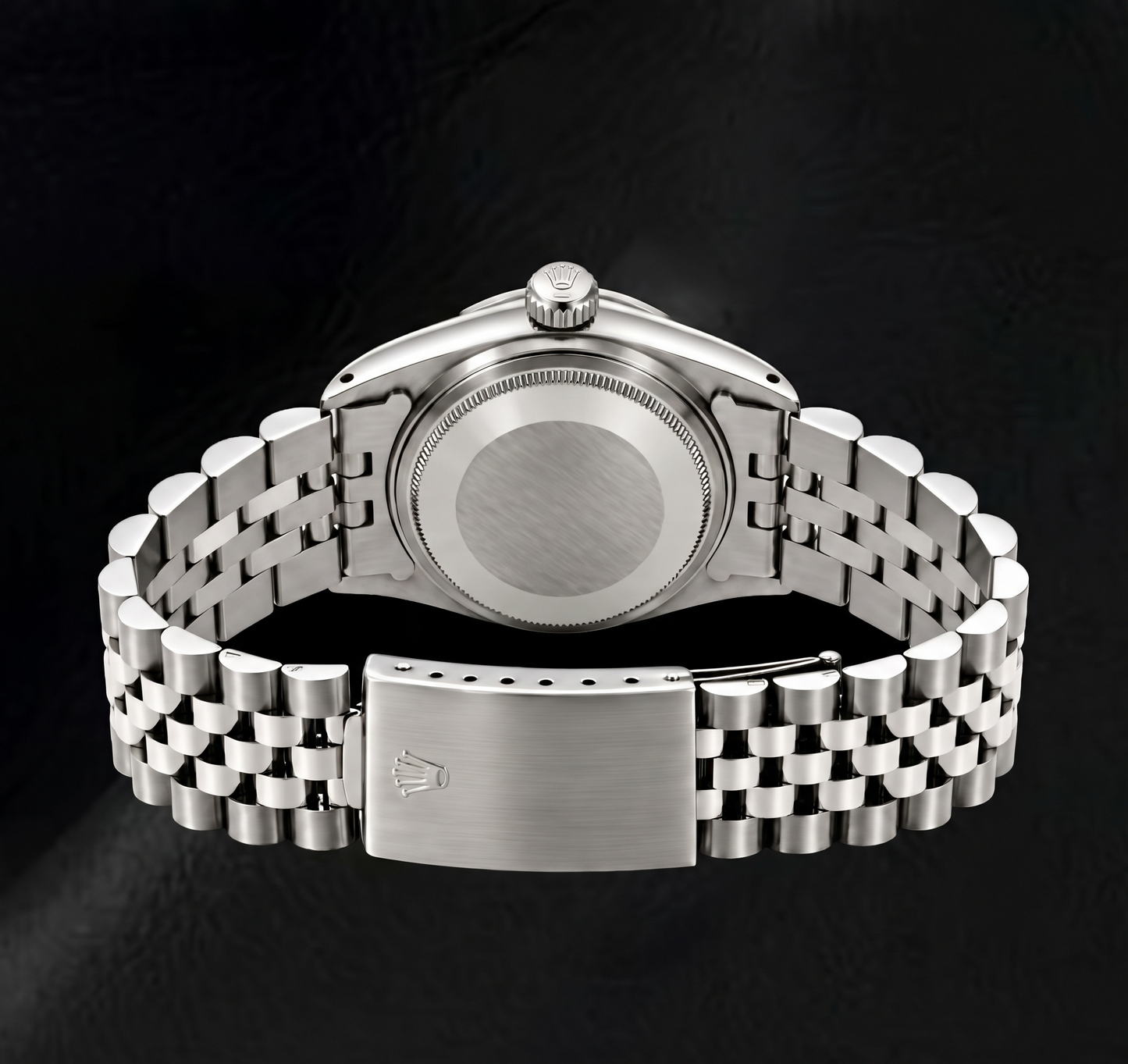 Rolex Datejust 6916 26 mm Uhr aus Edelstahl mit schwarzem Diamantzifferblatt mit Diamantkranz