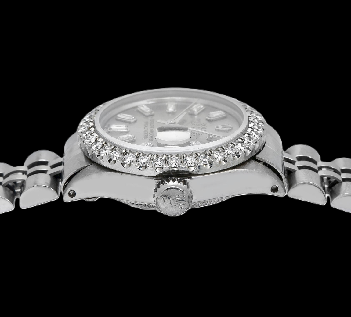 Rolex Datejust 6916 26 mm Edelstahl Uhr mit grauem Diamantzifferblatt