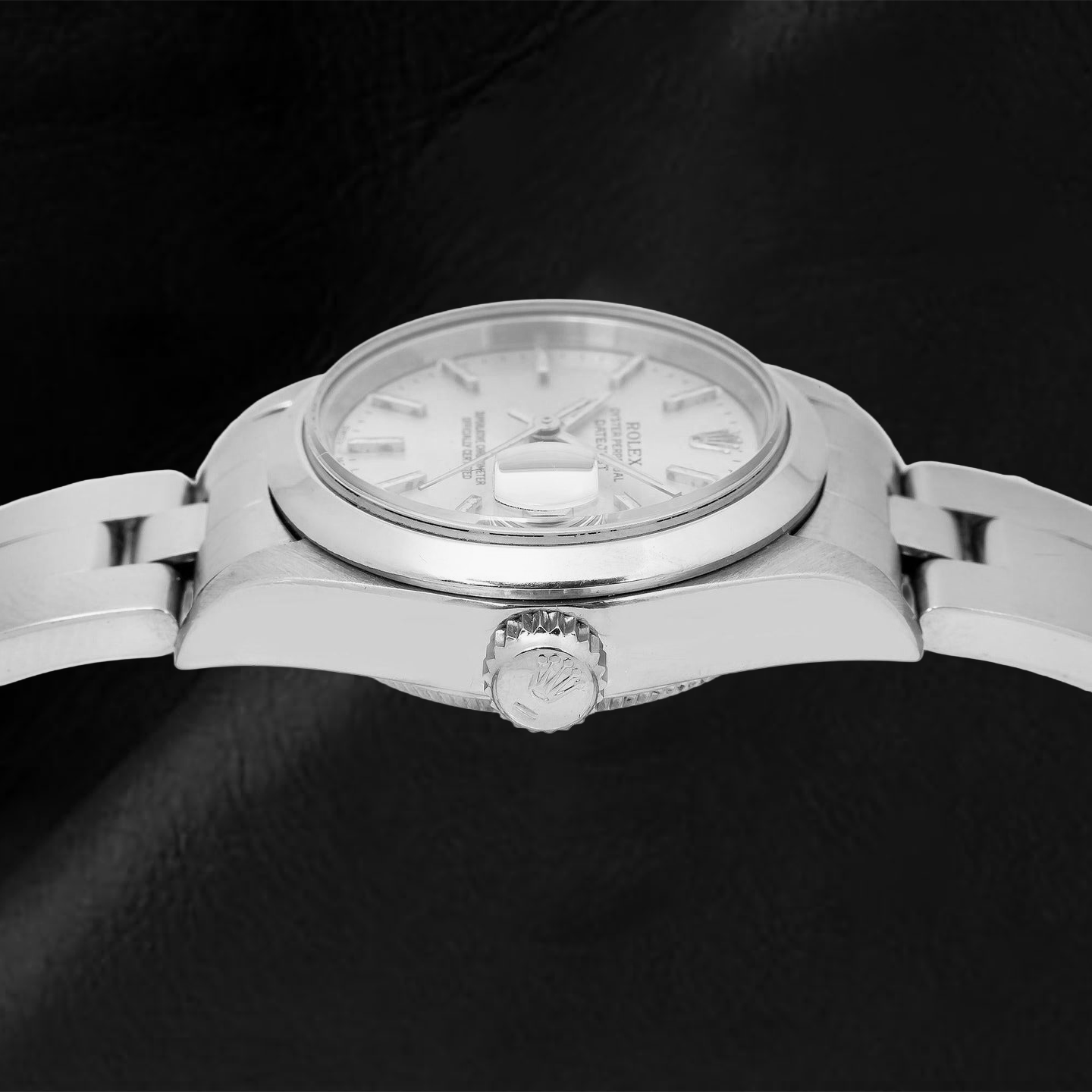 Rolex Datejust 6916 26 mm Uhr, Edelstahl, silbernes Zifferblatt mit Stabindizes, Oyster-Armband