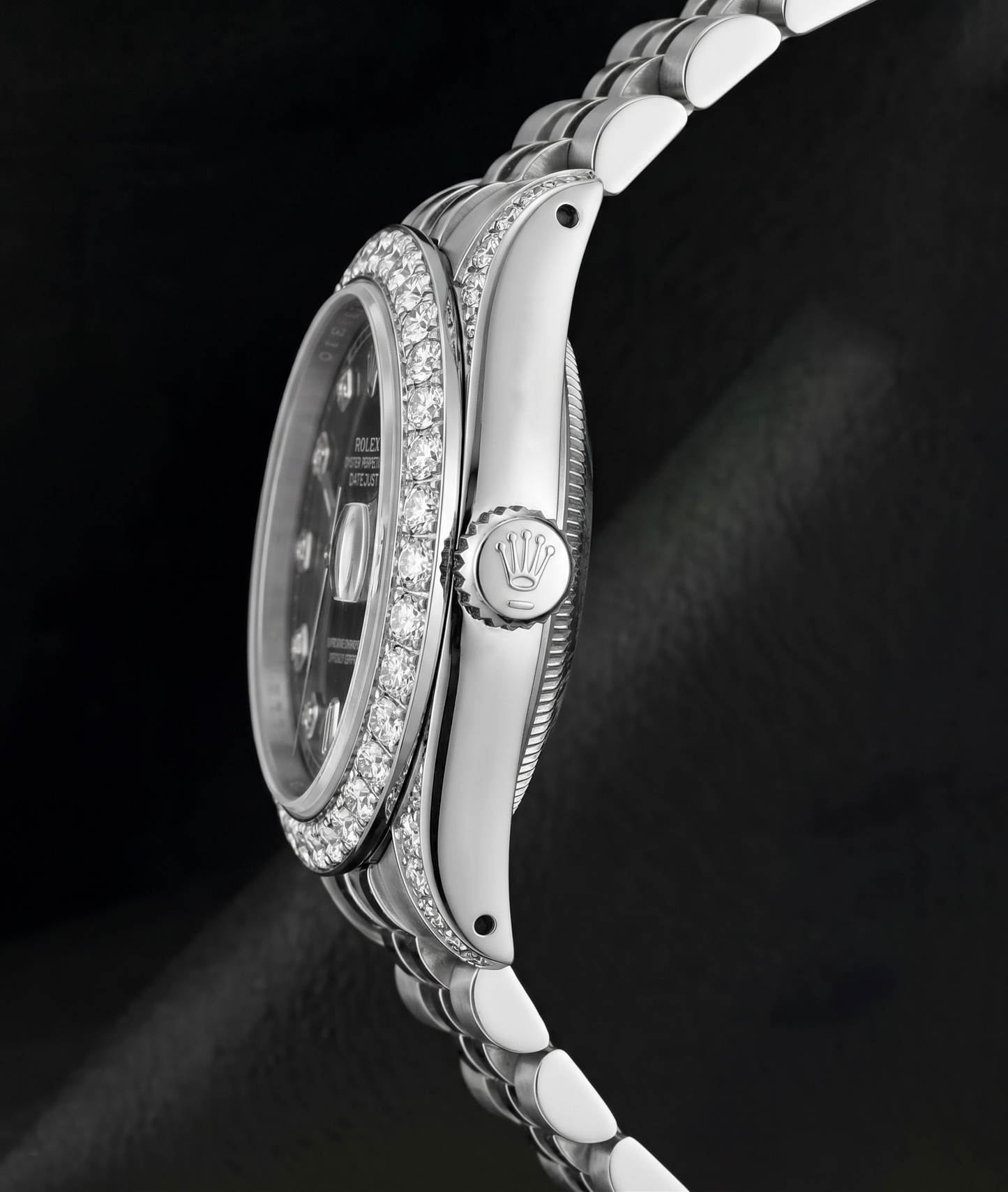 Rolex Datejust 6916 Schwarzes Diamantzifferblatt 26 mm Edelstahl Uhr