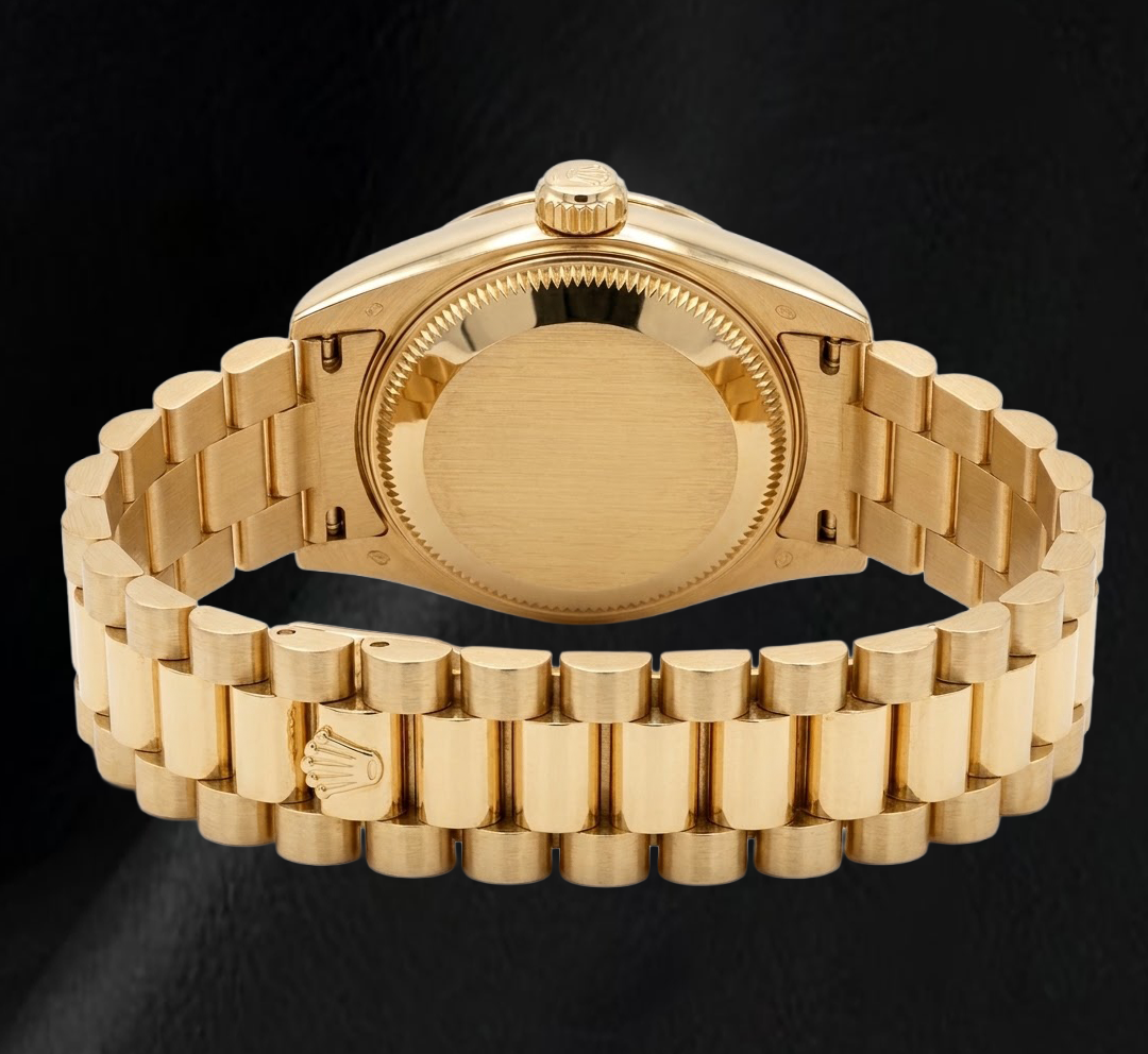 Rolex Datejust 69178 26 mm Gelbgold-Uhr mit grünem Diamantzifferblatt