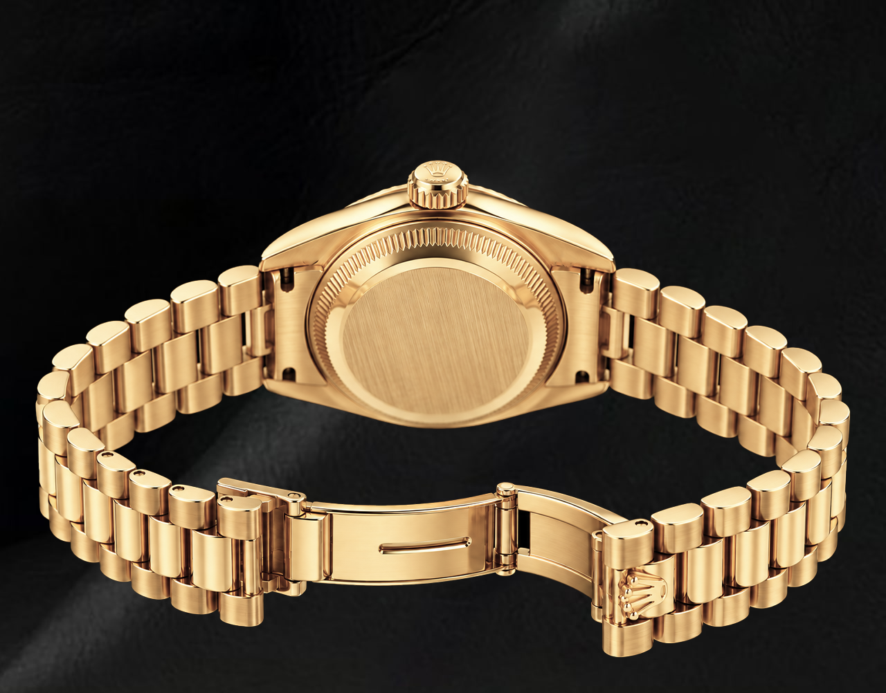 Rolex Datejust 69178 26 mm Uhr aus 18 Karat Gelbgold mit orangefarbenem römischem Zifferblatt