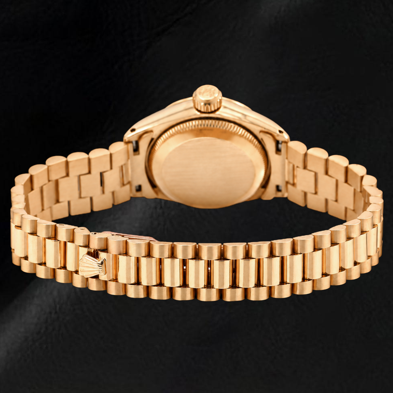 Rolex Datejust 69178 26 mm Gelbgold Uhr mit rosa Jubilee-Diamantzifferblatt und President-Armband