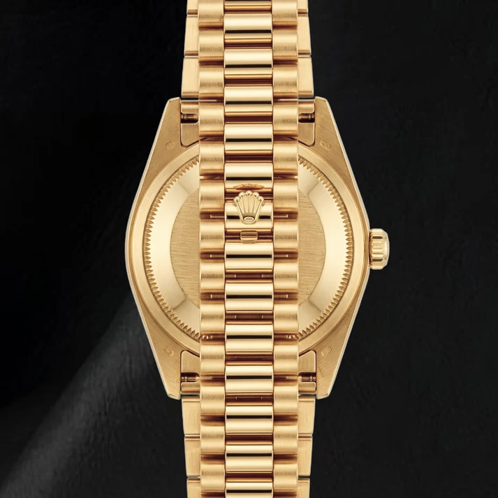 Rolex Datejust 69178 18 Karat Gelbgold Uhr Blaues Zifferblatt mit römischen Ziffern President-Armband