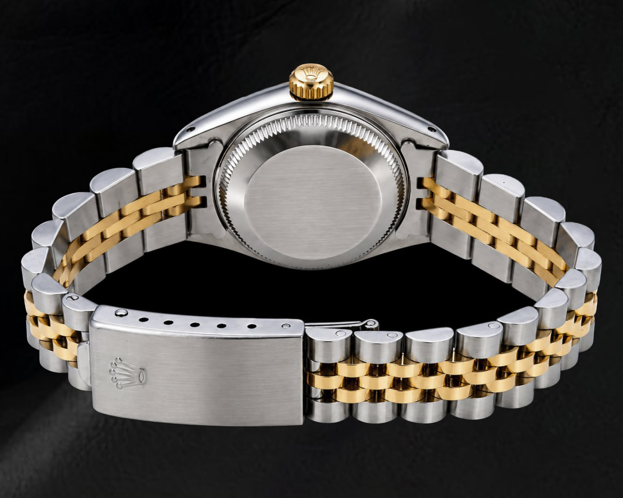 Rolex Datejust 6917 26 mm Bicolor Uhr mit schwarzem String-Diamantzifferblatt