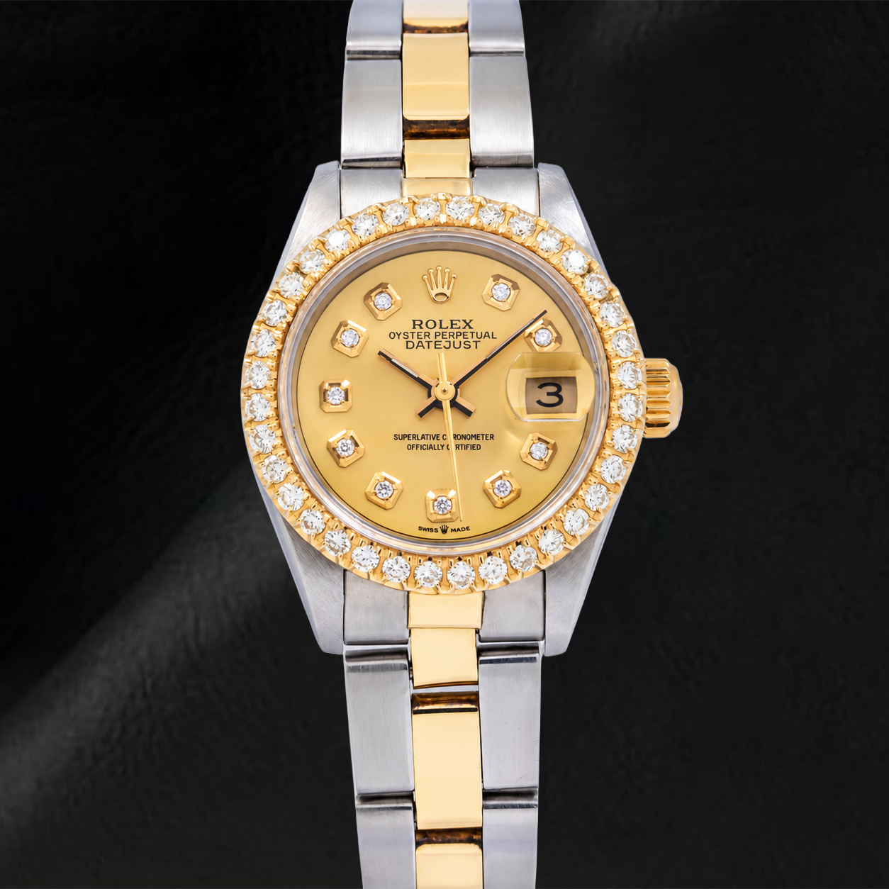Rolex Datejust 6917 26 mm Champagner-Diamantzifferblatt Bicolor Oyster-Armband Uhr