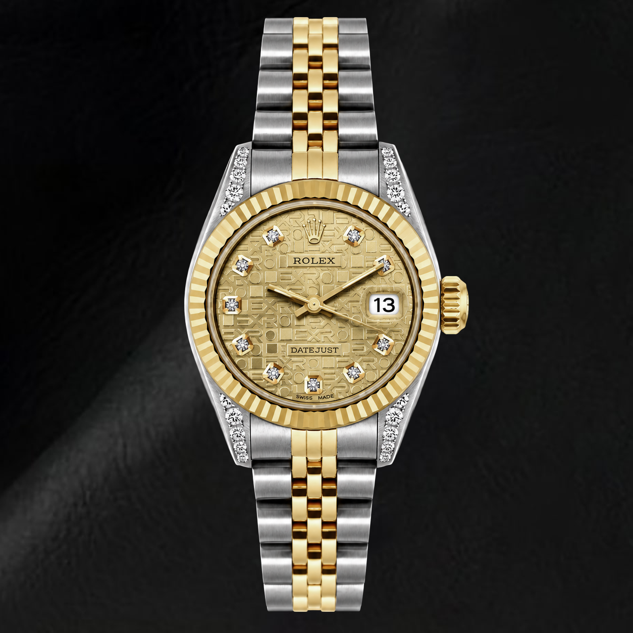 Rolex Datejust 6917 26 mm Bicolor-Uhr mit champagnerfarbenem Jubiläums-Diamantzifferblatt
