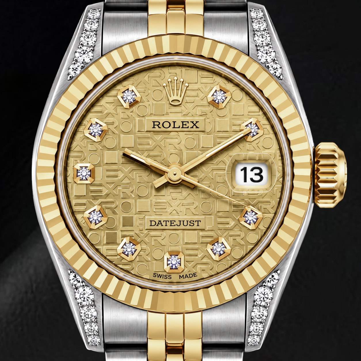 Rolex Datejust 6917 26 mm Bicolor-Uhr mit champagnerfarbenem Jubiläums-Diamantzifferblatt