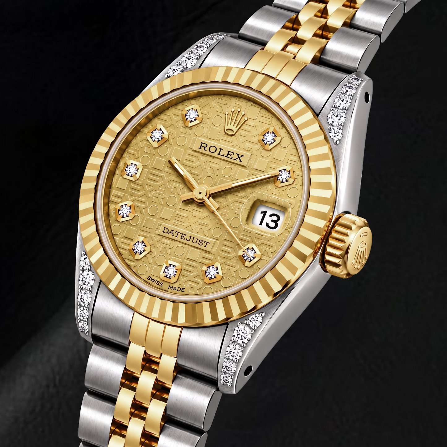 Rolex Datejust 6917 26 mm Bicolor-Uhr mit champagnerfarbenem Jubiläums-Diamantzifferblatt