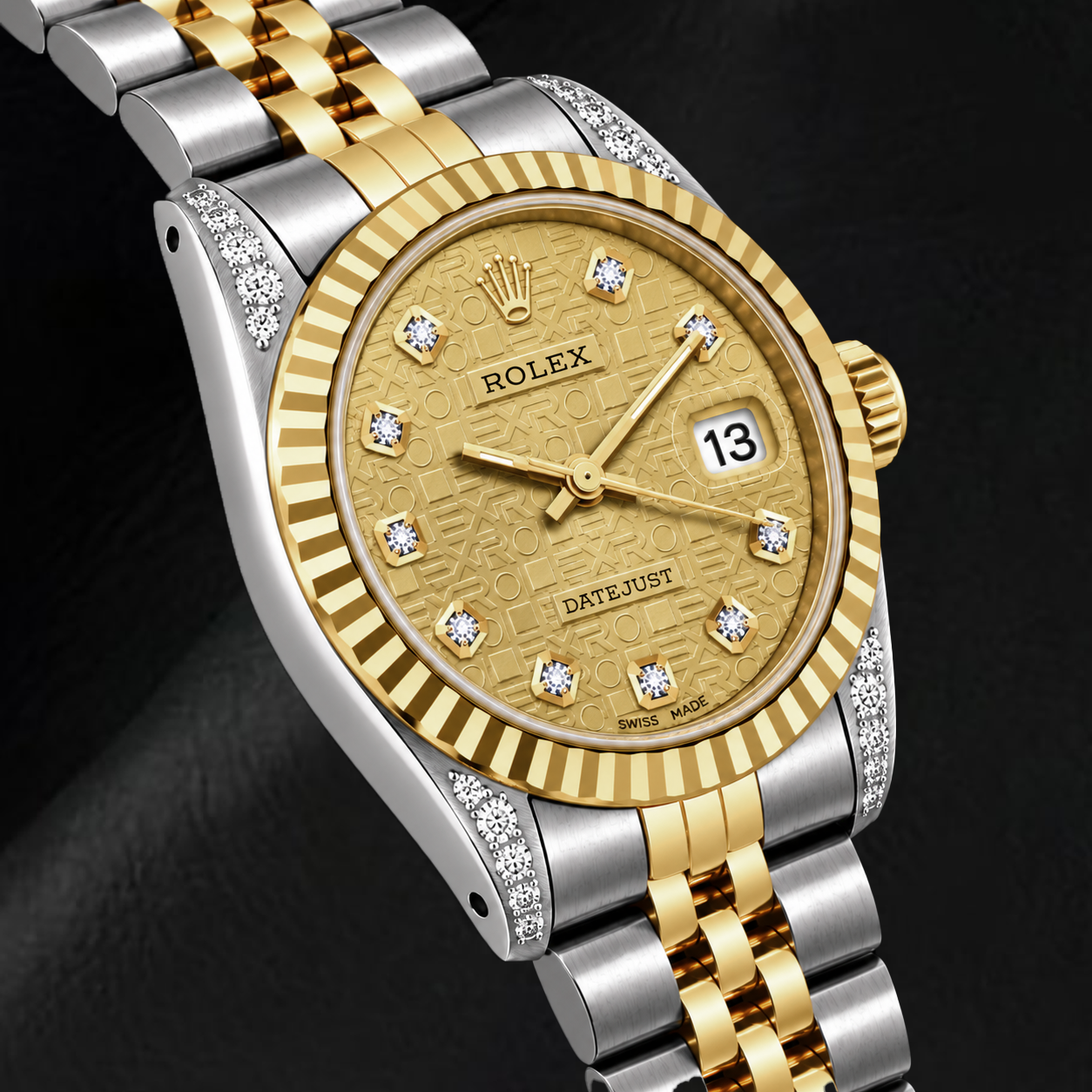 Rolex Datejust 6917 26 mm Bicolor-Uhr mit champagnerfarbenem Jubiläums-Diamantzifferblatt