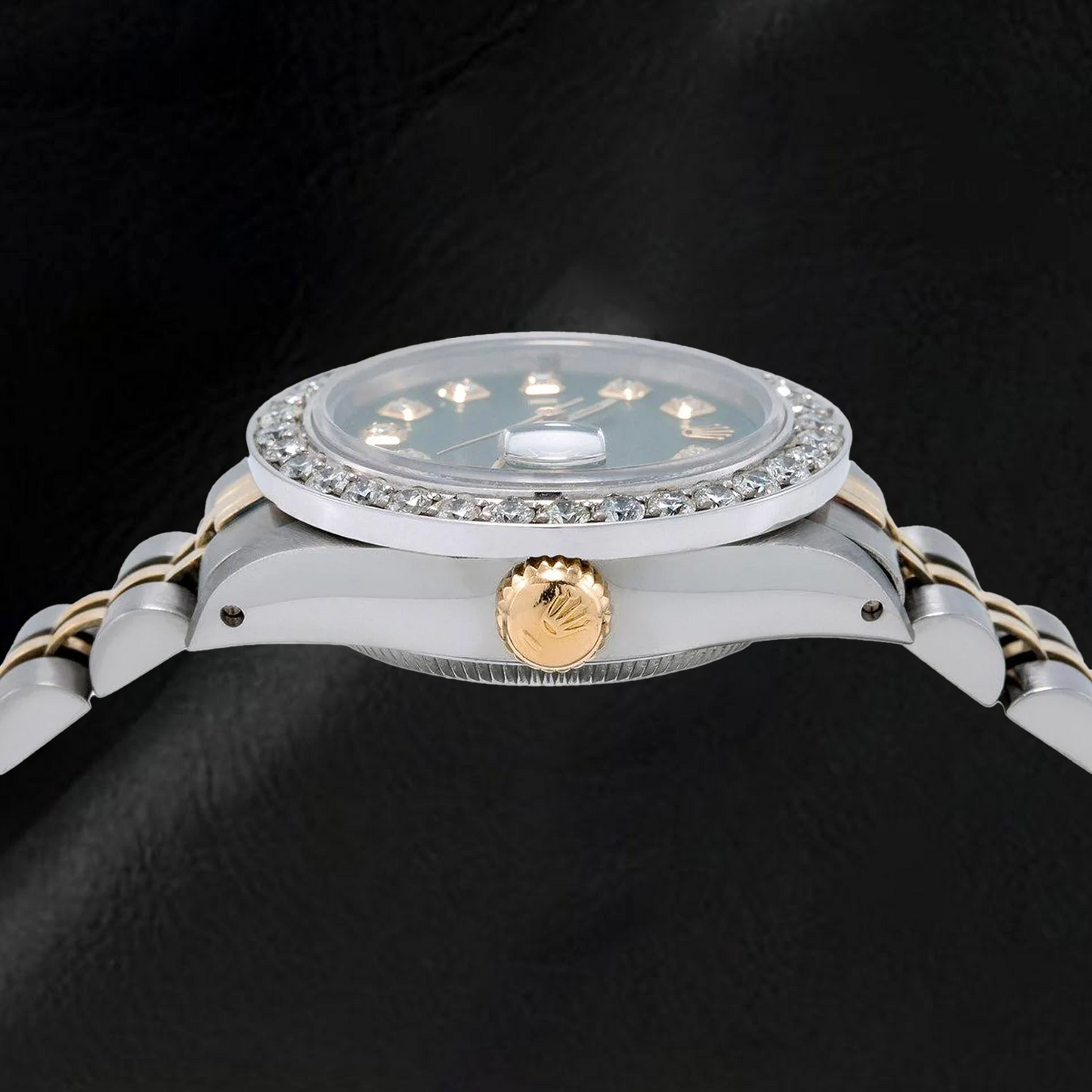 Rolex Datejust 6917 26 mm Grünes Diamantzifferblatt Bicolor Jubilé-Armband Uhr